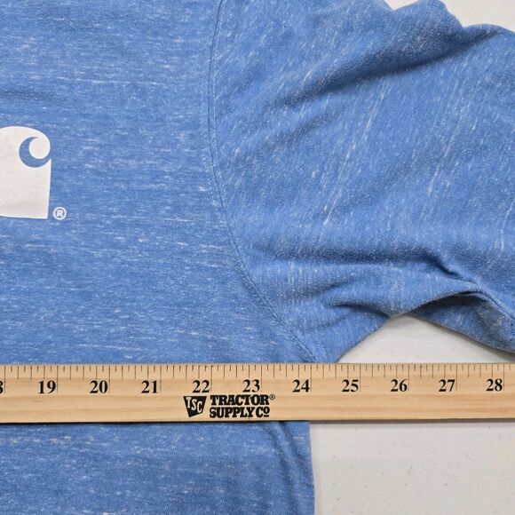 Carhartt T Shirt Mens 2XL Blue Heathered Loose Fit Crew Neck Workwear Heavy - Picture 5 of 8